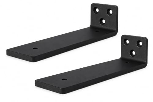 6-Inch Hidden Outdoor Window Box L Brackets, Black, 2 Brackets Included