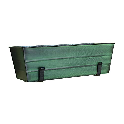 Achla Designs Medium Green Flower Box with Wall Brackets
