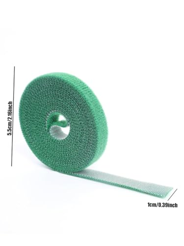 3Rolls Nylon Plant Ties Reusable Self Adhesive Plant Fastener Tape for Support Garden Supplies,200Ccm (Green) - color: Green