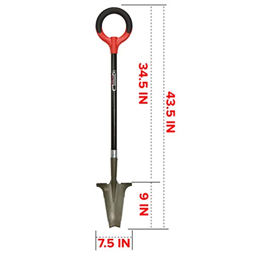 Root Slayer 23311 Perennial Garden Shovel, Fiberglass Shaft, Red - color: Red, size: Medium