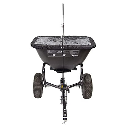 Brinly BS26BH-A Tow Behind Broadcast Spreader with Universal Hitch, 125 lb. - Deluxe Matte Black - color: Deluxe Matte Black