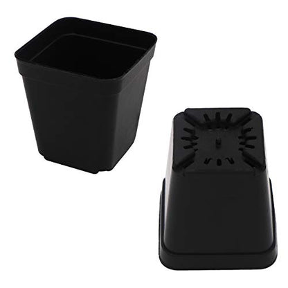 2.7 Inch Square Nursery Pots,50 Pack Sturdy & Reusable Plastic Plant Containers Starter Pot with Drainage Holes for Seedlings,Succulents & Garden Plants,Black - size: 2.7 Inch
