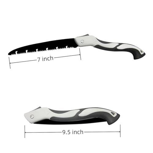 7 Inch Folding Saw, Pruning Hand Saw for Wood Cutting, Garden Pruner with SK5 Curved Blade, Triple- Cut Razor Teeth, Foldable Handsaw for Tree Trimming, Camping, Gardening and Carpentry - size: 7 Inch