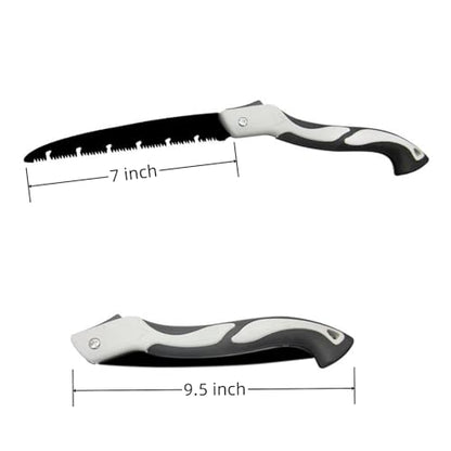 7 Inch Folding Saw, Pruning Hand Saw for Wood Cutting, Garden Pruner with SK5 Curved Blade, Triple- Cut Razor Teeth, Foldable Handsaw for Tree Trimming, Camping, Gardening and Carpentry - size: 7 Inch