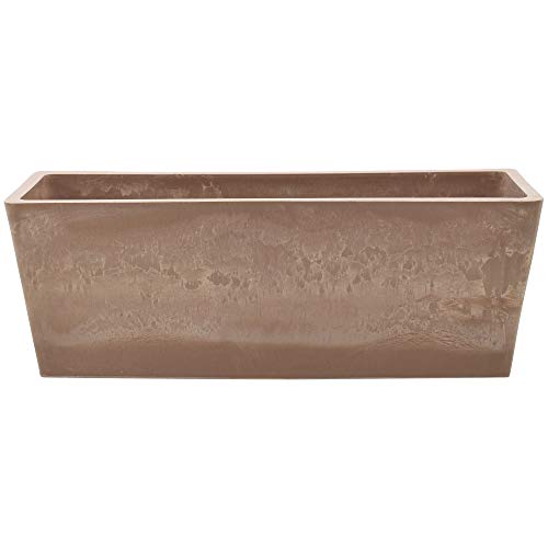Arcadia Garden Products PSW Pot Collection [17.5 inch] Plastic/Stone/Wood Composite Window Box Rectangular Planter – No Drainage Hole (Drillable), Indoor/Outdoor Pot for Flowers and Vegetables, Taupe - color: Taupe, size: 17.5" x 7"