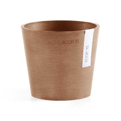 Ecopots Amsterdam Mini Round Flower Planter, Terracotta Color, 5" - color: Terracotta, size: 5 Inches