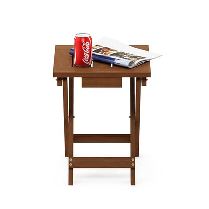 Furinno TIOMAN Outdoor Adirondack Folding Patio Table, Natural - size: Small Folding Table