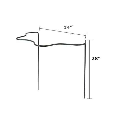 Peacock Plant Support Cradle Set – 2-Pack Scalloped Plant Supports with 4 Cradle Connectors | 28" High Galvanized Steel Garden Stakes for Flowers & Vegetables | Weather-Resistant Dark Green Finish