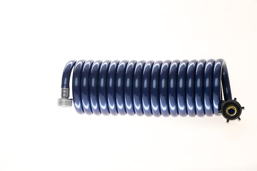 SpringHose PUW615B9-M-3-AMZ Light Polyurethane, Drinking Water Safe Marine/RV Recoil Hose, Blue, 3/8-Inch by 15-Foot - color: Blue Chrome, size: 15-Foot