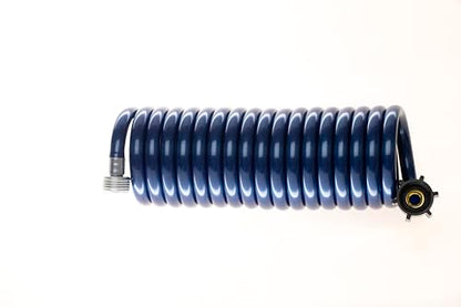 SpringHose PUW615B9-M-3-AMZ Light Polyurethane, Drinking Water Safe Marine/RV Recoil Hose, Blue, 3/8-Inch by 15-Foot - color: Blue Chrome, size: 15-Foot