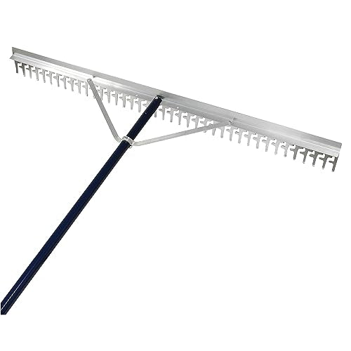 Extreme Max 3005.4236 48" Commercial-Grade Screening Rake for Beach and Lawn Care with 66" Handle - size: 48"