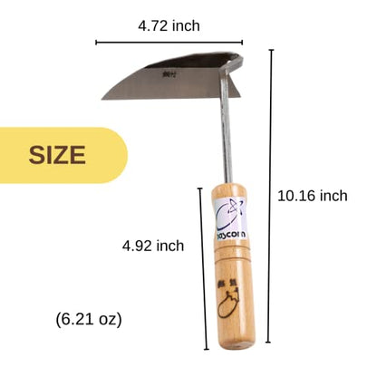 Japanese Sickle (Nejirigama) Durable Carbon Steel (SK85) Blade, Weeder Scraper Hoe, Hand Held Garden Tool, Blade Length 4.72inch - size: NEJIRI GAMA