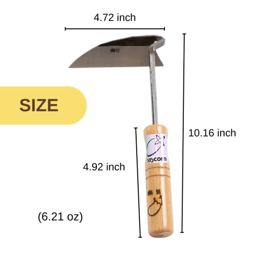 Japanese Sickle (Nejirigama) Durable Carbon Steel (SK85) Blade, Weeder Scraper Hoe, Hand Held Garden Tool, Blade Length 4.72inch - size: NEJIRI GAMA
