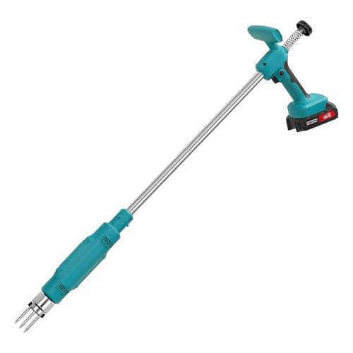 21V Electric Weed Puller Tool, Stand Up Heavy Duty Weed Puller w/3000mAh Battery*2, Root Weeder for Lawn/Yard