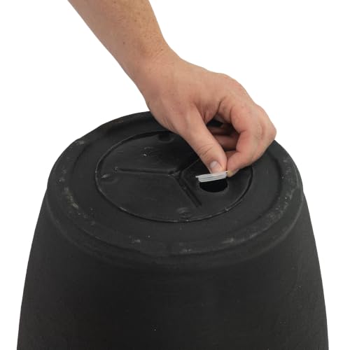 Sunnydaze Anjelica 15.25'' Large Plastic Planter Pot for Plants, Black - color: Matte Black, size: 15.25 in
