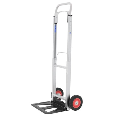 Folding Hand Truck with Wheels, 198 lbs Capacity, Aluminum Collapsible Hand Truck with Telescoping Handle, Portable Moving Dolly Cart for Home, Garage - size: Aluminum Hand Truck