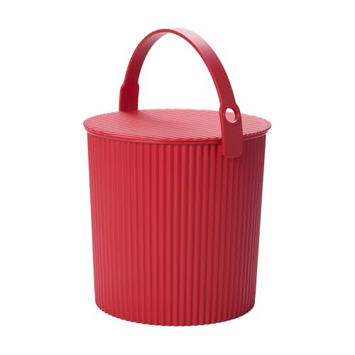 Hachiman Large Bucket, 2.6 Gallon Heavy Duty Bucket with Lid & Handle - color: Red, size: Large