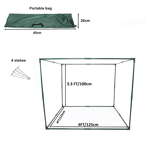 Square 4'x4' Netting Cover 3.3FT Tall Crop Cage Pest Guard Cover for Vegetables Fruits Durable Plant Garden Net with 4 Stakes - style: 49*49*39inches Square Net