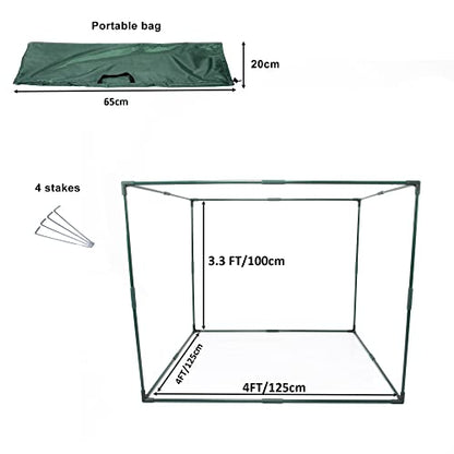 Square 4'x4' Netting Cover 3.3FT Tall Crop Cage Pest Guard Cover for Vegetables Fruits Durable Plant Garden Net with 4 Stakes - style: 49*49*39inches Square Net