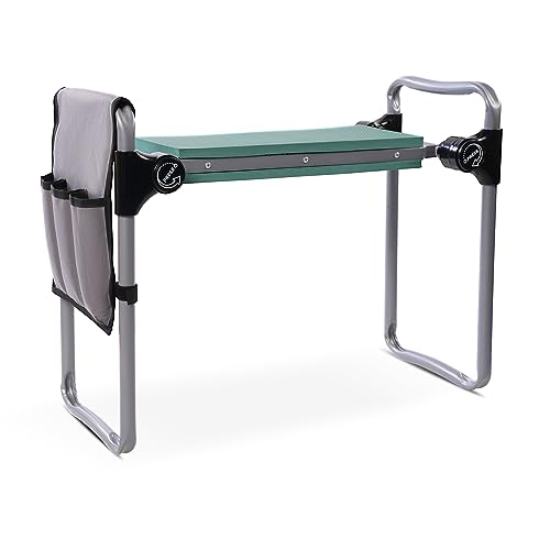 Try & DO Garden Kneeler and Seat with Smart Button-Press Design, Garden Stool with Soft EVA Kneeling Pad and Tool Bag, 2 in 1 Foldable and Lighrweight - color: 1 Pouch, style: Modern