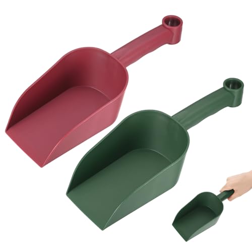 M METERXITY 2-Pack Garden Shovel Trowel Hand Shovels, 28.5cm/11.22 Inch Plastic Gardening Tools for Digging, Transplanting, Soil Loosening and Planting [Dark Green/Wine Red ] - color: Dark Green/Wine Red, size: Medium
