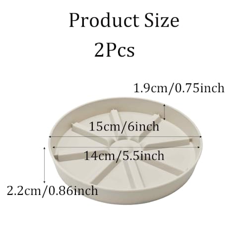 2Pcs 6 Inch Plant Saucer Drip Tray, Clear Plastic Flower Pot Saucers, Thicker Anti-Rot Root Water Catcher Tray for Indoor Outdoor Planters, Heavy Sturdy Pot Base Plate Beige - color: Beige