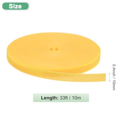 M METERXITY 1-Roll Garden Plant Tape, 33 ft x 0.4 in Garden Hook and Loop Plant Ties Multi-Purpose Use Adjustable and Reusable Twist Wire Tape for Plants/Flowers/Vines [Yellow] - color: Yellow, size: 33 ft x 0.4 in
