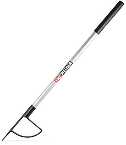 Standing Plant Root Remover and Weed Puller - Lightweight and Durable Metal Design with Aluminum Shaft and Steel Claw - Easy on Your Back and Knees, Hard on Pesky Weeds