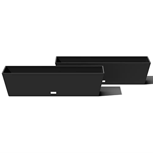 Veradek Pure Series Window Box Planter - Tapered Outdoor Planter - color: Black, size: 36 inch - 2 Pack