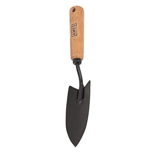 AMES 2446200 Tempered Steel Hand Transplanter with Wood Measurement Handle, 12-Inch - style: Wood Handle Hand Transplanter