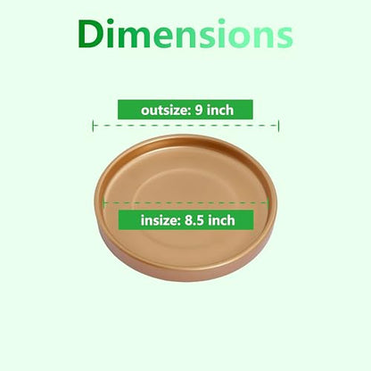 9 Inch Large Ceramic Saucer - Drainage Tray for Plant Pot (Gold) - color: Gold, size: 9 Inch