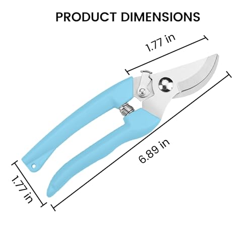 Blue Curved Blade Stainless Steel Garden Shears - Premium Branch Trimmer with Ergonomic PP Handle - color: Blue, size: Bend mouth