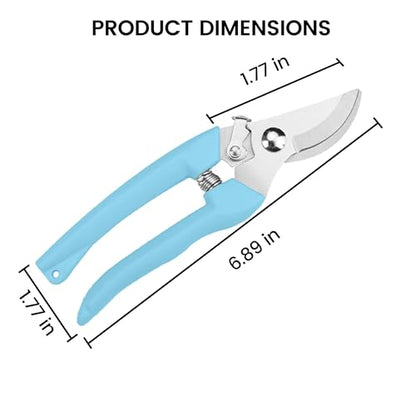 Blue Curved Blade Stainless Steel Garden Shears - Premium Branch Trimmer with Ergonomic PP Handle - color: Blue, size: Bend mouth
