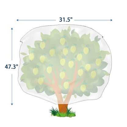 Homimp Plant Covers Freeze Protection,4 PCS Frost Covers with Zipper Drawstring (31.5" x 47.3") Plant Protection Cover Bags for Outdoor Winter Frost Cold Weather Shrubs Trees Jacket Covers,Green Print - size: 31.5"W x 47.3"H