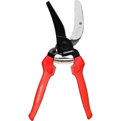 Corona AP 3334 Non-stick Steel ComfortGEL Anvil Hand Pruner - 3/4 inch Cut Capacity Stem and Branch Garden Shears, Red