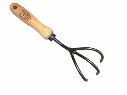 Dewit Cultivator Hand Tiller - 3-Tine, Short Handle, Works as Hoe - 11.5 in - Steel/Wood - size: 3-Tine, style: Short Handle