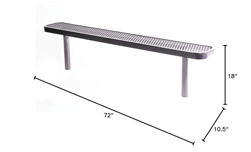 COATEDOUTDOORFURNITURE Bench, Black, Expanded, 6Ft, No Back, Inground - color: Black, size: 6 Ft, No Back Inground