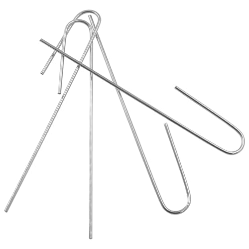 Silver Irrigation Drip Tubing Staples, 100 Pack, J Shape, 5 Inch