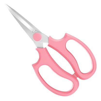 Housolution Flower Scissors, Premium Steel Pointed Pruning Shears, Pink - color: Pointed-pink, size: 1 Pack