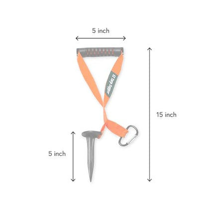 EZ Tarp Tugger - All In One Comfort Grip, Carabineer & Stake – Quick Attach Carabineer Hooks To All Standard Tarps – Stakes Securely In Ground In Windy Conditions - Set of 2 - size: 12 inches x 6 inches