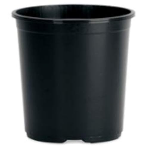 The HC Companies No.7 Round Plastic Squat Nursery Container 7.28 gal (27.3 L) 15"x15"x11.75" in Black Color,NSS007G0G18D010LRAJV - color: Black, size: 7.28 Gal