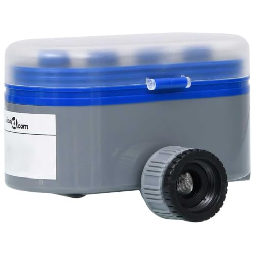 Double Outlet Water Timer for Garden Irrigation, Automatic Dual Valve Hose Faucet Controller with Ball Valves for Lawn Watering, Blue - color: Blue