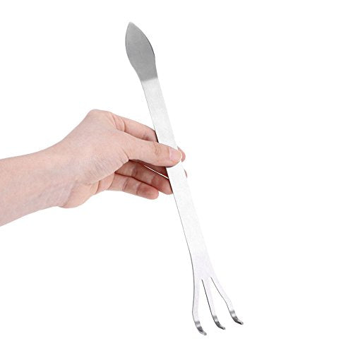 Stainless Steel Bonsai Rake, 3-Prong Loosen Soil Hand Tool, 9.45 inch