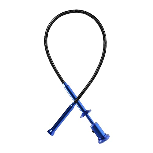 24.4 in Claw Grabber Tool,Bendable Hose Reacher Pickup with LED Light,4 Claw Picking Tool for Garbage Litter Pick Home Sink Drain and Metal Small Items. (Blue) - color: Blue