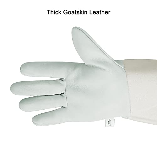 Luwint Leather Long Garden Gloves, Thorn Proof Rose Pruning Elbow Length Gardening Gloves for Men and Women, 1 Pair - size: Large