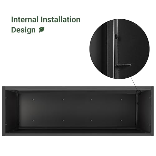 Metal Planter Box 42" x 16” x 18”, Large Rectangular Window Box - size: 42"L x 16"W x 18"H