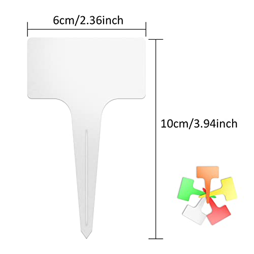 100Pcs T-Type Plant Tags，Waterproof Thick Plastic Plant Makers，6 x10cm Nursery Garden Labels(Multicolor) (SZ-BC610T) (Pack of 2) - size: PPL-610 (Pack of 2)