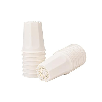 14 Pack 4.40 Inch White Plastic Deep Nursery and Seedling Pots, Round Planter Container for Transplanting, Cutting, Succulent - color: White, size: 4.40 inch