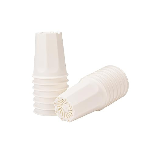 14 Pack 4.40 Inch White Plastic Deep Nursery and Seedling Pots, Round Planter Container for Transplanting, Cutting, Succulent - color: White, size: 4.40 inch