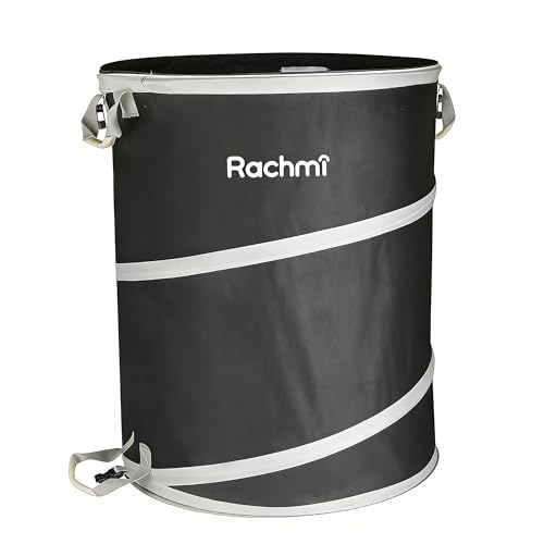 Rachmi 40 Gallon Pop-Up Trash Can with Spring Frame, 22"x26.4" Black